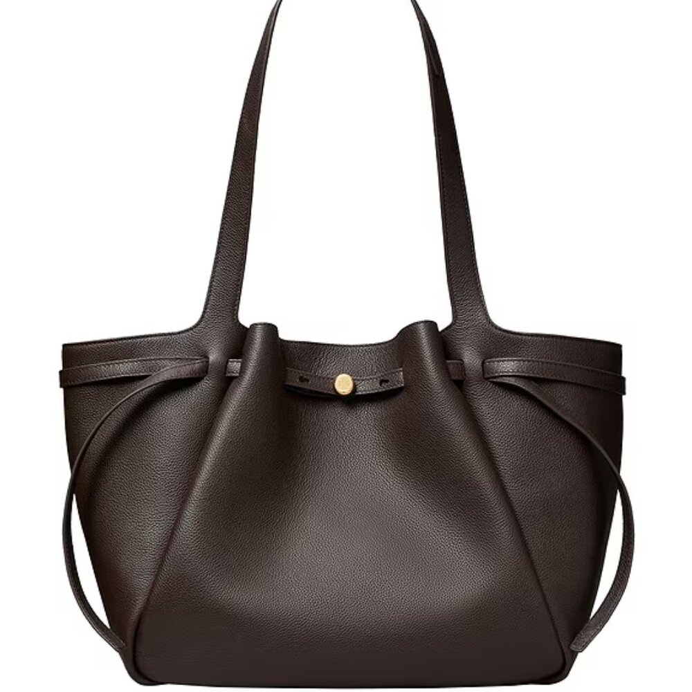 NWT ✅ TORY BURCH ROMY TOTE (LARGE) #163388  DEEP BROWN✨ NWT, DUST BAG - Picture 9 of 16